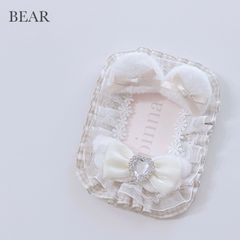No.24 トレカケース  ベージュ くま