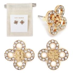 トリーバーチ ピアス レディース 153724 783 キラ クローバー パヴェ スタッズピアス アクセサリー トリーゴールド TORY BURCH