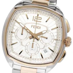 【お洒落でクールに♪】FENDI クロノグラフウォッチ FENDI ﾌｪﾝﾃﾞｨｰ ﾗｳﾝﾄﾞｾﾗﾐｯｸ ｸﾛﾉｸﾞﾗﾌ 6600G ｸｫｰﾂ ﾋﾞｯｸﾞﾃﾞｲﾄ ｾﾗﾐｯｸ