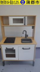 【現地引き取りのみ　リユース品】IKEA　DUKTIG　おままごとキッチン（R7－126）キズ、汚れあり