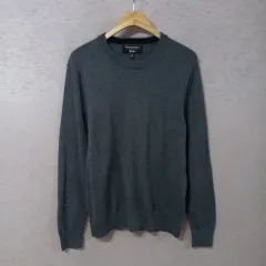 A10-24/バナナリパブリック グレー シボリ ニットTシャツ メンズ M