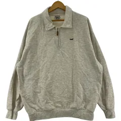 THE FOX COLLECTION ザフォックスコレクション ワンポイントロゴ ハーフジップスウェット sizeL/ライトグレー