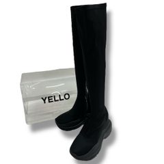 YELLO 新作 TOKYOBLACKPLATFORMLONGBOOTS - メルカリ