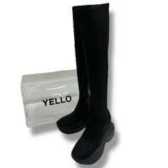 YELLO ブラックロングブーツ YELLO / TOKYO BLACK PLATFORM LONG BOOTS