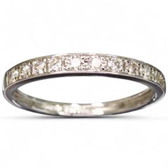 最終価格1.20ct プリンセスカット ダイヤハーフエタニティk18wgリング 