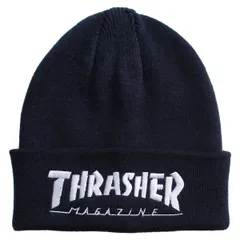 THRASHER スラッシャー MUG LOGO 刺繍 アクリル平編みビーニー ニット帽/ニットキャップ/帽子 メンズ レディース