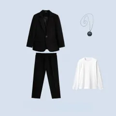 ☆ ブラック ☆ 150cm ☆ キッズ フォーマルスーツ 4点セットpk21213 キッズ フォーマルスーツ 男の子 4点セット 子供スーツ 子どもスーツ スーツ フォーマル 男子 4点 セット 無地 シンプル 長ズボン 白シャツ ジャケット アクセサリー
