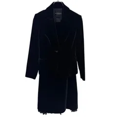 Z1518STRAWBERRY-FIELDS ストロベリーフィールズ セットアップ ジャケット ワンピース ベルベット ブラック レディース サイズ不明