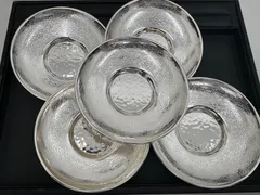 純銀 茶托 昭和3年 服部製 5客 重さ：約390g