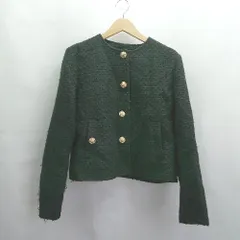 ◇ ⊇ ZARA ザラ ツイード 長袖 ジャケット サイズEUR L ブラック レディース E  【1504240006284】