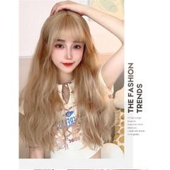 57cm フリーサイズ ウィッグ ロング フルウィッグ ネット付 キュート 小顔 コスプレ ハロウィン wig かつら 仮装 原宿 結婚式 パーティー ゴールド 金 dp058d4