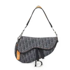 [中古] DIOR ディオールフライトサドルバッグブルーデニムトロッター柄  デニムキャンバスA