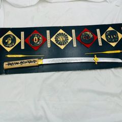 【❗️✨和装インテリア✨❗️】鍔6点＋龍彫刻模造刀🥷額装セット✨装飾刀🌟剣道和風❗️