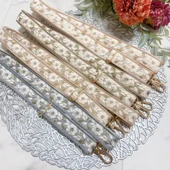 ショルダーストラップ 調節可能 インド刺繍リボン スマホストラップ カメラストラップ 春 かわいい