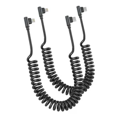 【新着商品】ライトニングケーブル l字 2本 [MFi認証取得 PD20W対応 0.4M-1.2M] USB-C Lightningケーブル伸縮 L字型 90度曲げカールコード 、Carplay ケーブル、PD急速充電 タイプC iPhone充電ケーブル、 0