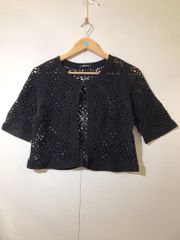 美品】aquascutum アクアスキュータム ニットボレロ カーディガン
