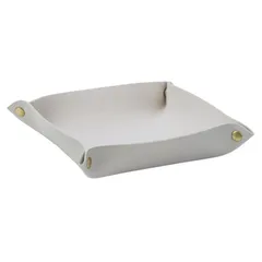 新品 小物置き 収納 アクセサリートレイ 折り畳み式 収納 小物入れ ケース 指輪/ピアス/スマホ/鍵/腕時計/玄関/寝室用 レザートレイ 卓上収納 小物トレー YACHUN 20×20CM （グレー）