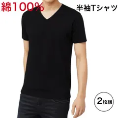 【新品・送料無料】Tシャツ 半袖 黒 V首 2枚組 半袖Tシャツ まとめ買い 綿100％ tシャツ メンズ  V首 Vネック  インナー 紳士 男性 コットン 型崩れにくい 抗菌防臭加工 肌にやさしい 天然素材 2枚セット
