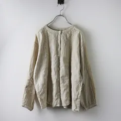 サマンサモスモス Samansa Mos2 SM2 ドビーレース前開きブラウス F/ベージュ ピンタック 長袖 シャツ バンドカラー【2400014413694】