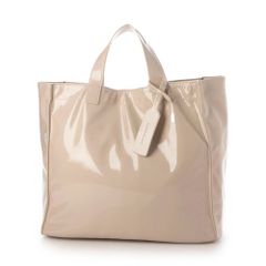 ☆ 아이보리 ☆ cachecache 카슈카슈 소프트 에나멜 쇼퍼 가방 cachecache 카슈카슈 토트 백 에나멜 토트 백 토트 핸드백 가방 핸드백 백 핸드백 핸드백 스퀘어 사각형 포켓 우아한 윤기감