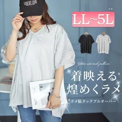 大きいサイズ レディース サイドタックVネックラメプルオーバー　fem-491　LL 2L 3L 4Lのサムネイル