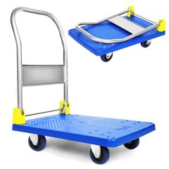 トラック、幅70×奥行50cm(約)、耐荷重200KG、360度回転ホイール付き、積み込みと保管用の折りたたみ式プッシュハンドカート、手押し台車、スチール製、静音ホイールを備え プラットフォーム YSSOA台車、折りたたみ