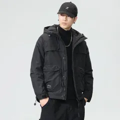 種類41：2XL/G：ブラック（ダウンジャケット） 秋冬 コーデ メンズ  服 シンプル ファッション オシャレ 大人 かっこいい 大きいサイズ ストリート 紳士服 フード付き ジャケット カジュアル  制服 レディース マウンテン 