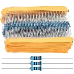 各20個入り【600pcs】 30種類 高精度 1/4W 定格電力 DIY 抵抗器 抵抗器 電子工作 1R-1M 電子実験 基本部品 電子構造 基本部品 抵抗器キット キット 金属皮膜抵抗器 セット (パウチ包装) 抵抗