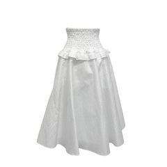 BORDERS at BALCONY ボーダーズ アット バルコニー フラワージャガードシャーリング スカート ホワイト 36 BD2211-3H-34