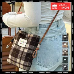 【送料無料】ウールタッチ ショルダーバッグ ポシェット 柄物 スマホポーチ レディース 軽量 スクエアバッグ 小さめ 斜め掛けバッグ 縦長ポーチ 小物入れ 秋冬 鞄 韓国風 チェック柄 バッグ ヒョウ柄 ミニバッグ 新品 未使用 CH87HONGTAO-001