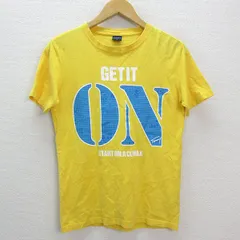 a■トミー/TOMMY ビッグプリント Tシャツ【S】黄/MENS/74【中古】