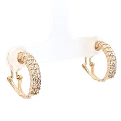 K18　ダイヤモンドフープイヤリング