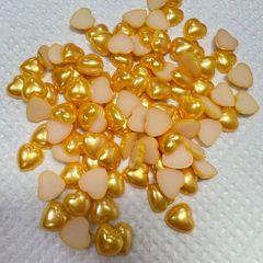 イエロー ハート デコパーツ 10ミリ 100粒 セット ハンドメイド