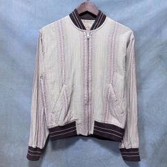 Dry Bones ドライボーンズ 旧タグ vintage Hand stitch Blouson 薄手 コットン リブ ジップ ブルゾン ジャケット size.38 (M) ベージュ