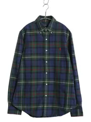 【お得なクーポン配布中!】 ポロ ラルフローレン チェック 長袖 ボタンダウン シャツ メンズ L 古着 オールド 長袖シャツ コットン マルチカラー BD スリム フィット