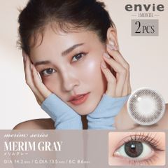 【安心のメーカー直販】envie アンヴィ マンスリー メリムグレー （2枚入り）  カラコン マンスリー 送料無料 度なし