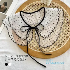 送料無料 付け襟 レディース レース つけえり 小物 レイヤード 花柄 春 刺繍 透かし編み 夏 リボン 大人可愛い シンプル 冬 秋 レース襟 重ね着風 こなれ感 vii4w432741