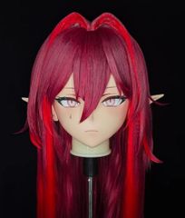 ★即納 全頭マスク カツラ付き NO.683 マスク ドール ヘッドロリータ人形 コスプレ 仮装 変装 着ぐるみ コスチューム kigurumi