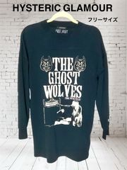 【パンクロック　コラボ品】　HYSTERIC GLAMOUR ヒステリックグラマー　HYSTERICS ヒステリックス　THE GHOST WOLVES  プリント　ワンピース　トップス　カットソー　レディース　ブラック　フリーサイズ　正規品　お値打ち