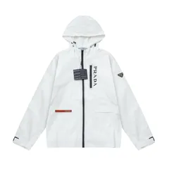 【本日限定特価】PRADA メンズ フーディー トライアングルロゴ ブラック/ホワイト M-4XL [本日特価|新品未使用品]
