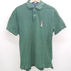 ◇ ⊂ Polo by Ralph Lauren ポロ バイ ラルフローレン ワンポイント刺繍 半袖 ポロシャツ サイズM グリーン系 メンズ E  【1507250006183】