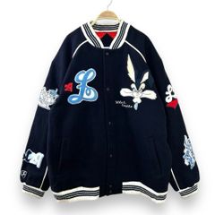 【フォロワー様クーポン配布中！】90s 90年代 LOT29 looney tunes ルーニーテューンズ ウール スタジアムジャケット スタジャン ブルゾン ヒップホップ ストリート HIPHOP 輸入古着 海外古着 メンズ 2XL【S118】