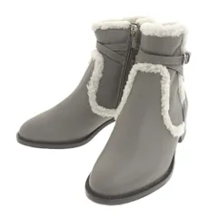 新品同様 JIMMY CHOO ジミーチュウ ムートン ショートブーツ 35 1/2 約22.5cm グレー レディース 古着 中古 USED