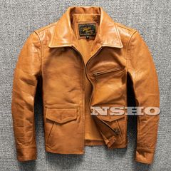 上質　メンズ　レザー　ジャケット カウハイド　牛革 レア色　　復刻40年代 アビエイタースタイル   レザージャケット 　スタンダードスタイル レア色 カウハイド 復刻40's アビエイタースタイル メンズ 革ジャン