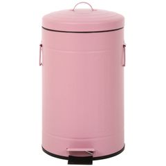 Color:ピンク_PatternName:容量_12L 不二貿易 スチール ラウンドペダルペール 12L ピンク 34719