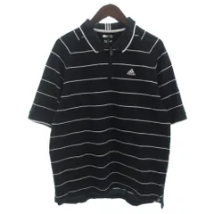 アディダス adidas ハーフジップ ポロシャツ 半袖 ボーダー クライマライト 黒 ブラック O 大きいサイズ
