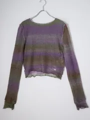 PERVERZE Double Mohair Cropped Tops パープル PERVERZE Double