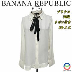 【BANANA REPUBLIC】 ブラウス シャツ リボン付 オフホワイト