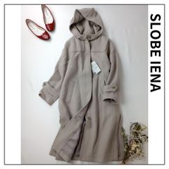 新品 定価28600円 SLOBE IENA スローブイエナ ダブルフェイス フードコート ロング アウター ベージュ ウール混 38 M(KE＋1288)25F