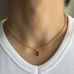 スワロ製 クリスタルダイヤ ゴールドネックレス メンズ